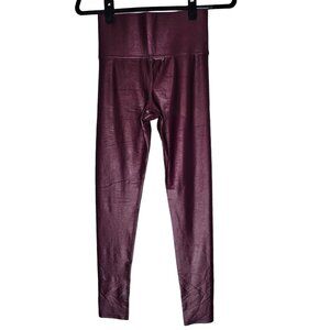 Carbon 38 S Burgundy Shimmer High Rise Leggings Takara Shine Gym Yoga Athletic